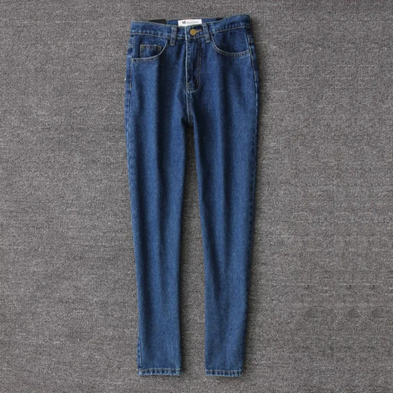 2022 Korean Style Women Pencil Denim Pants High Waist Jeans Woman Casual Vintage Jeans Boyfriend Mom