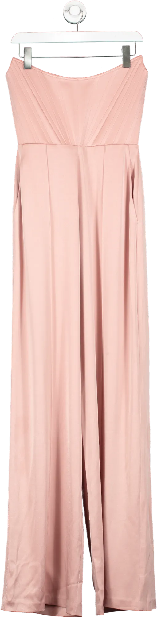 Alex Perry Pink Slaine Strapless Satin-crepe Wide-leg Jumpsuit UK 10