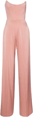 Alex Perry Pink Slaine Strapless Satin-crepe Wide-leg Jumpsuit UK 10