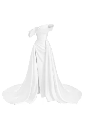 AMANDA SIMPLY WHITE OVER SKIRT GOWN