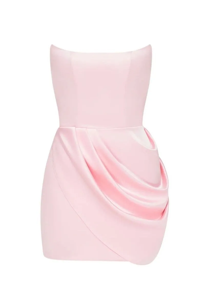 ANASTASIA SOFT PINK MINI DRESS DESIRE WITH TRAIL