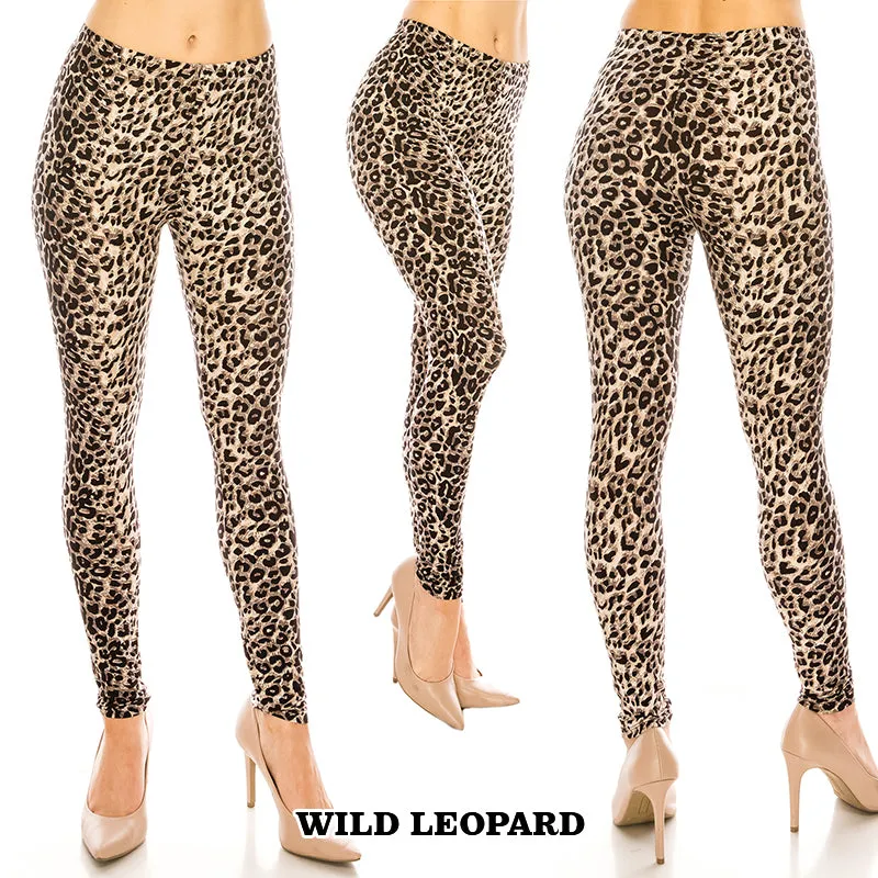 Animal Patterned Ultra Soft Leggings (Regular/Plus Size)