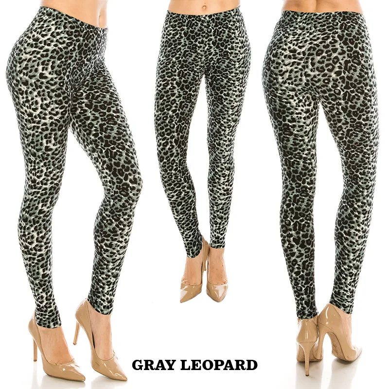 Animal Patterned Ultra Soft Leggings (Regular/Plus Size)