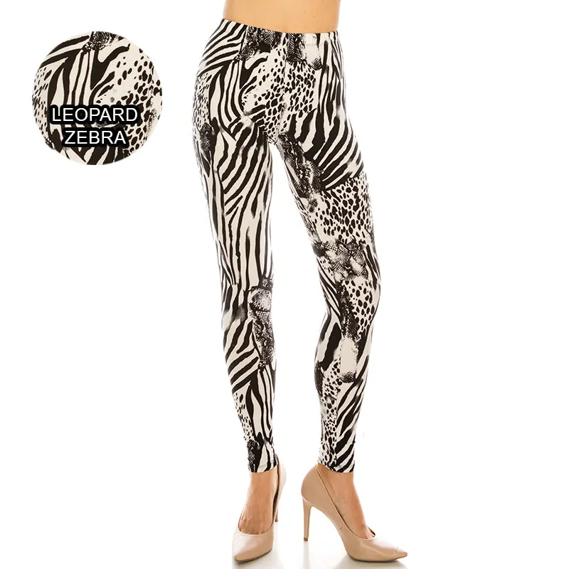 Animal Patterned Ultra Soft Leggings (Regular/Plus Size)