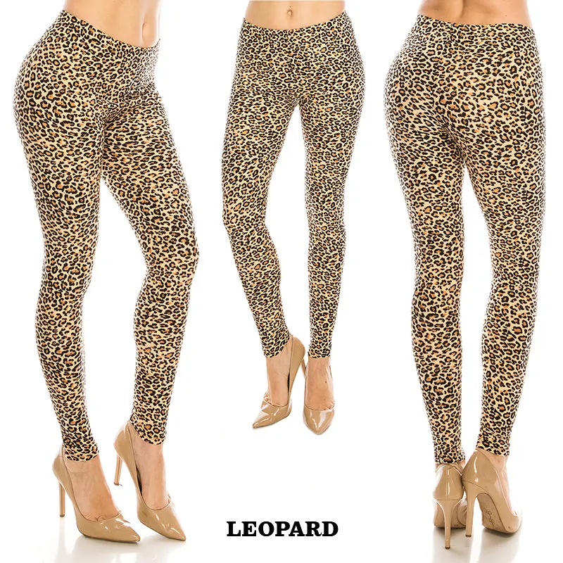 Animal Patterned Ultra Soft Leggings (Regular/Plus Size)