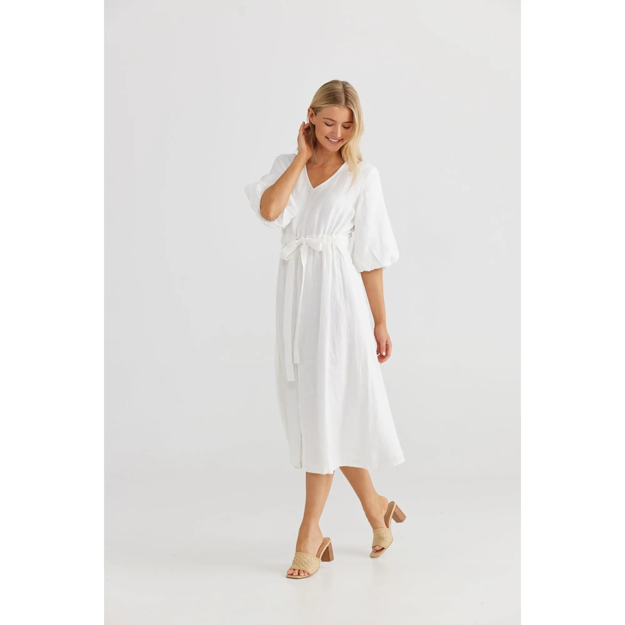 Ava Midi Dress | White