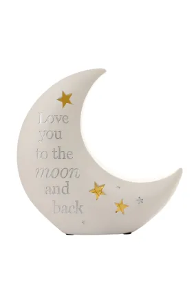 Bambino Moon Shaped Resin Night Light "Love you to the Moon"