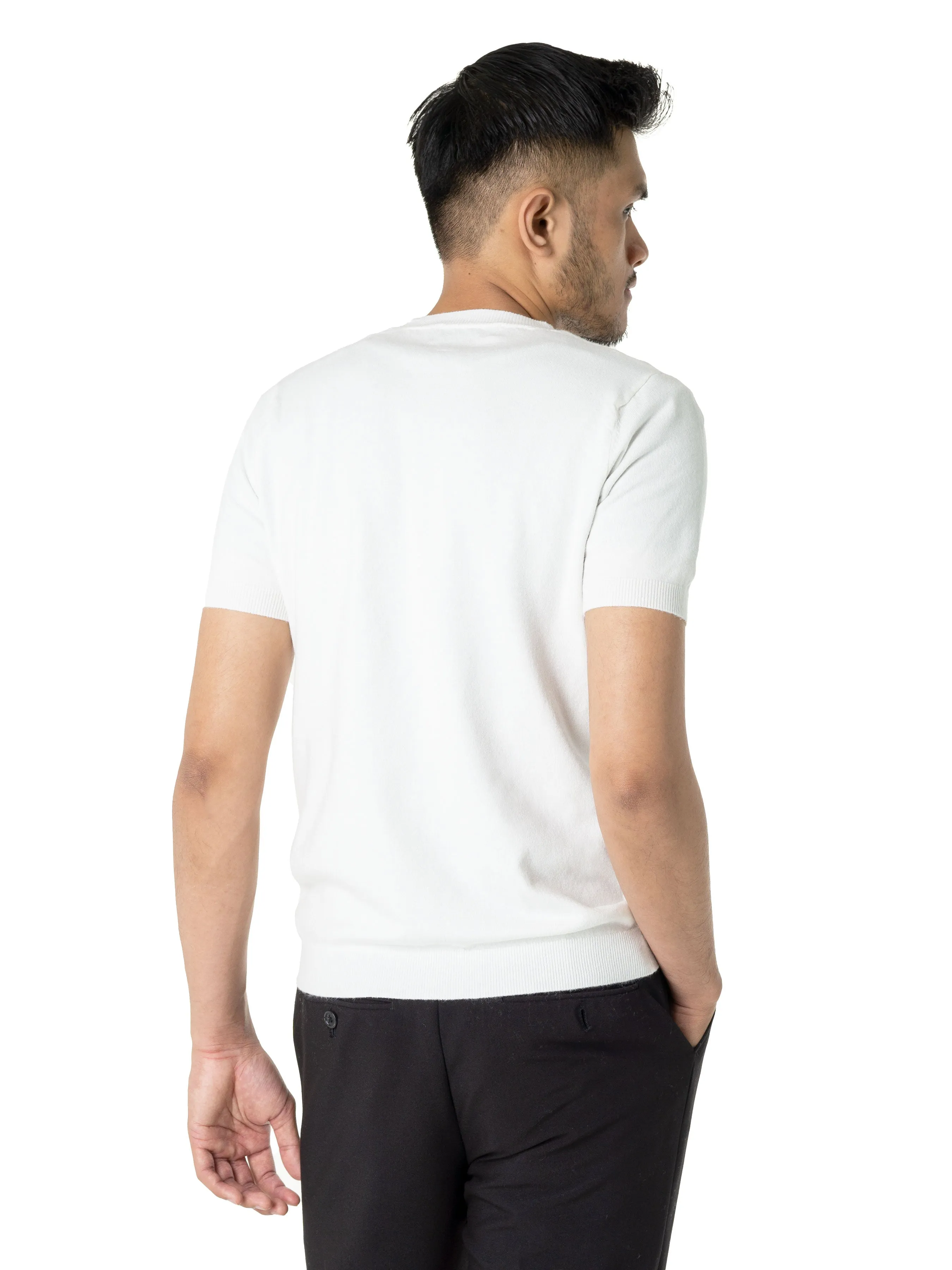 Basic Crew Neck Tee - Sand White