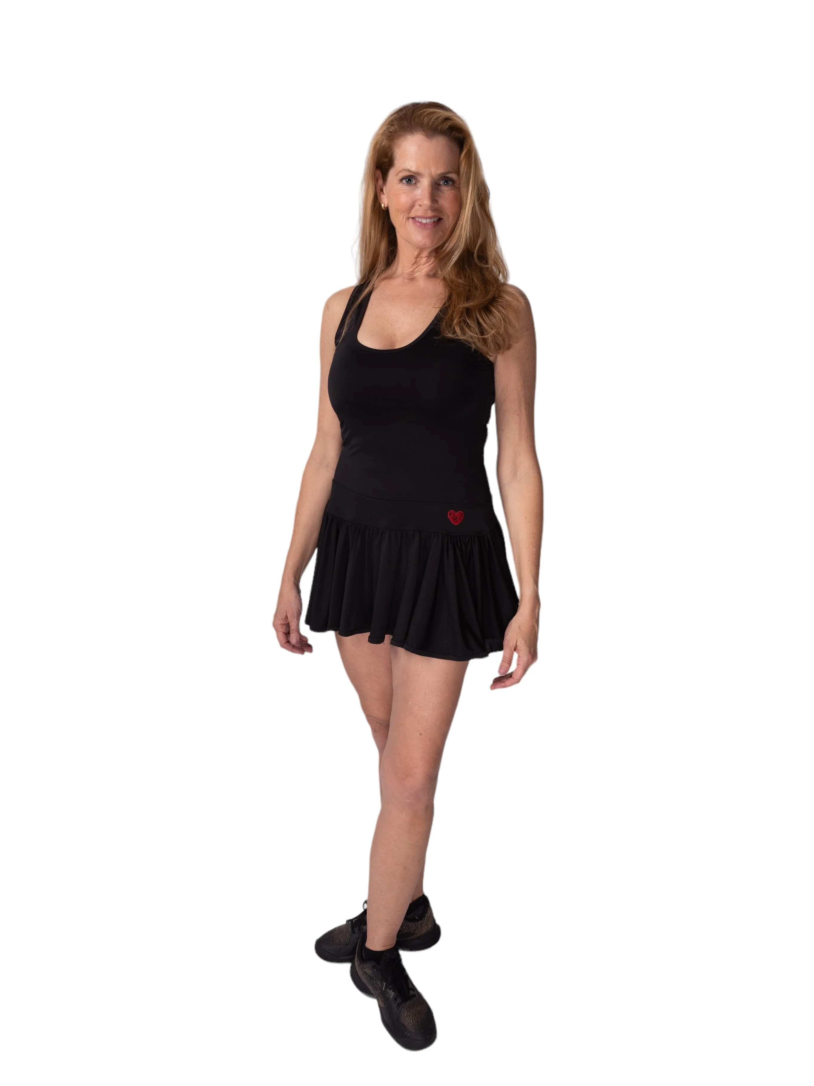 Black Sandra Dee Court To Cocktails Tennis Dress