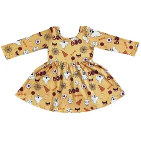 BOO! Halloween Cutie Ghosts 'n Spider Webs Twirly Dress to 14/16