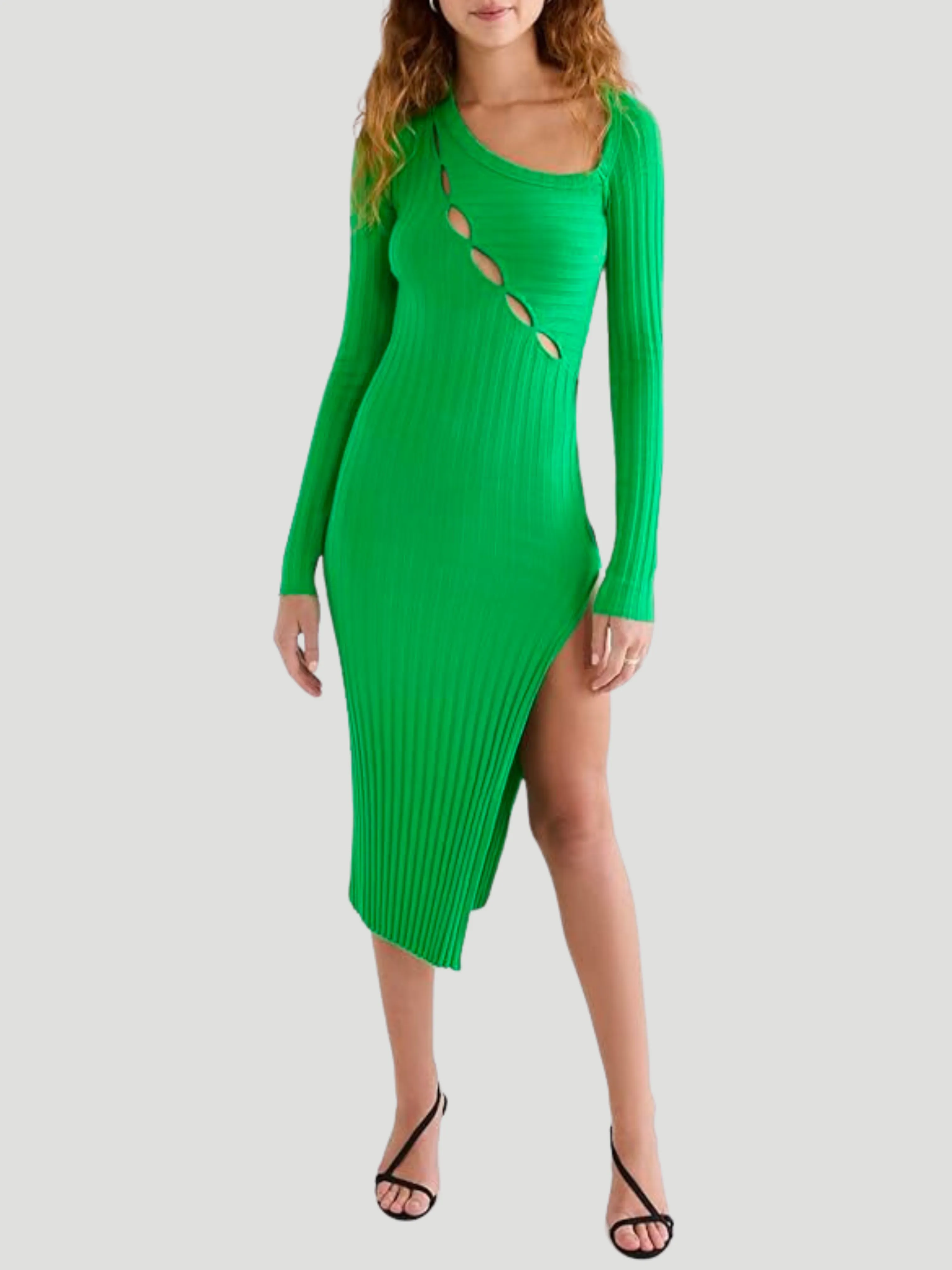 Capri Midi Dress in Lime Green