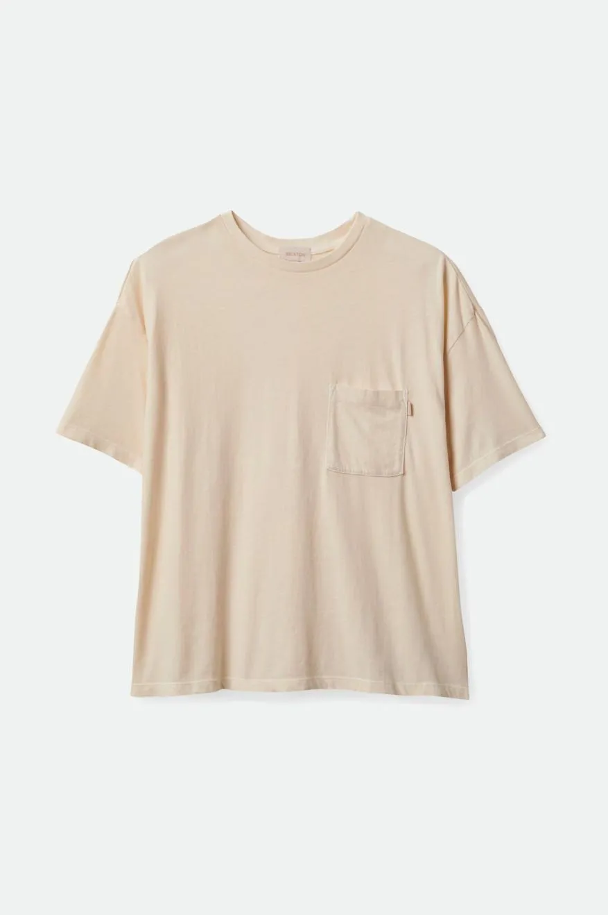 Carefree Oversized Boyfriend Pocket Tee - Whitecap