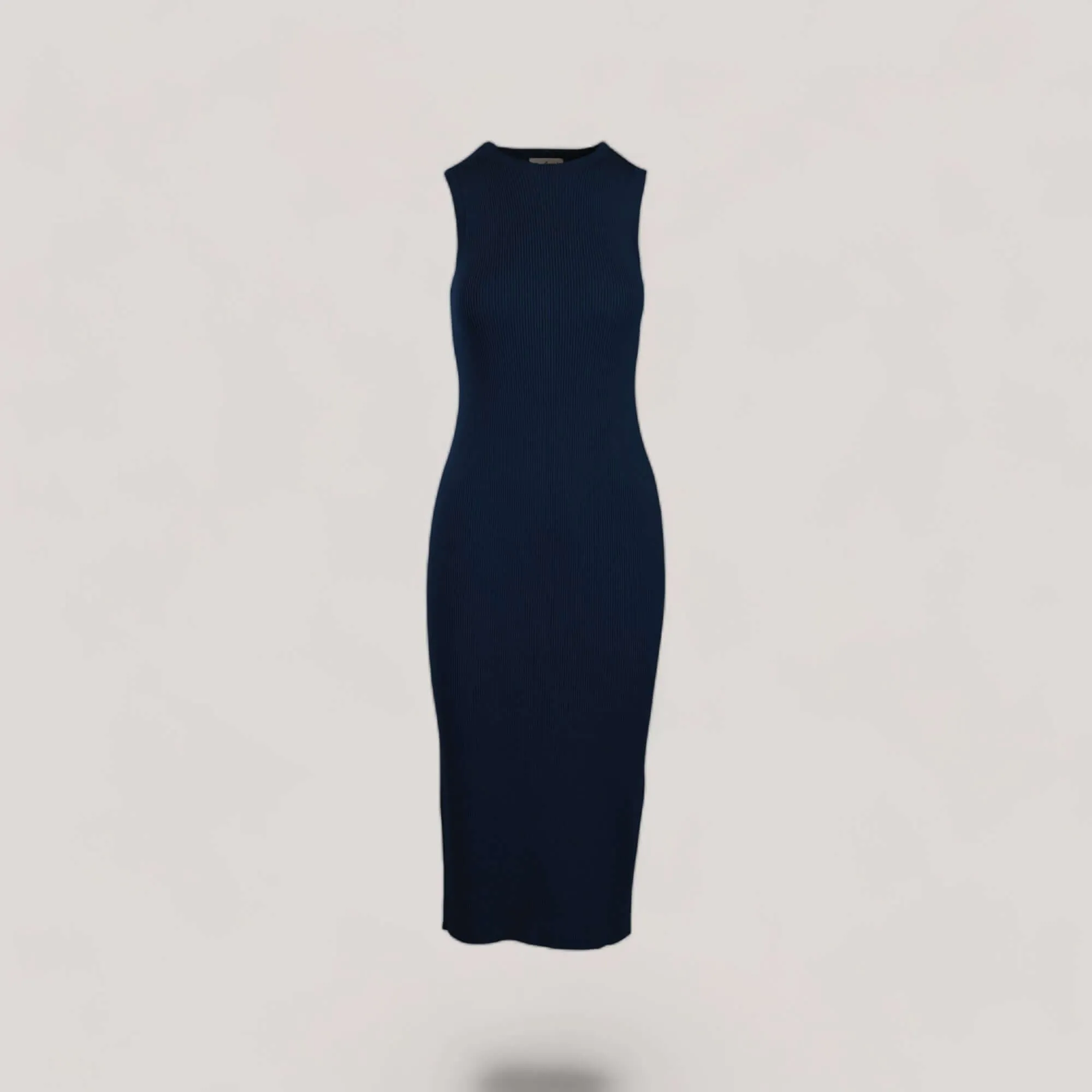 CELINE | Sleeveless Crew-Neck Rib Long Dress