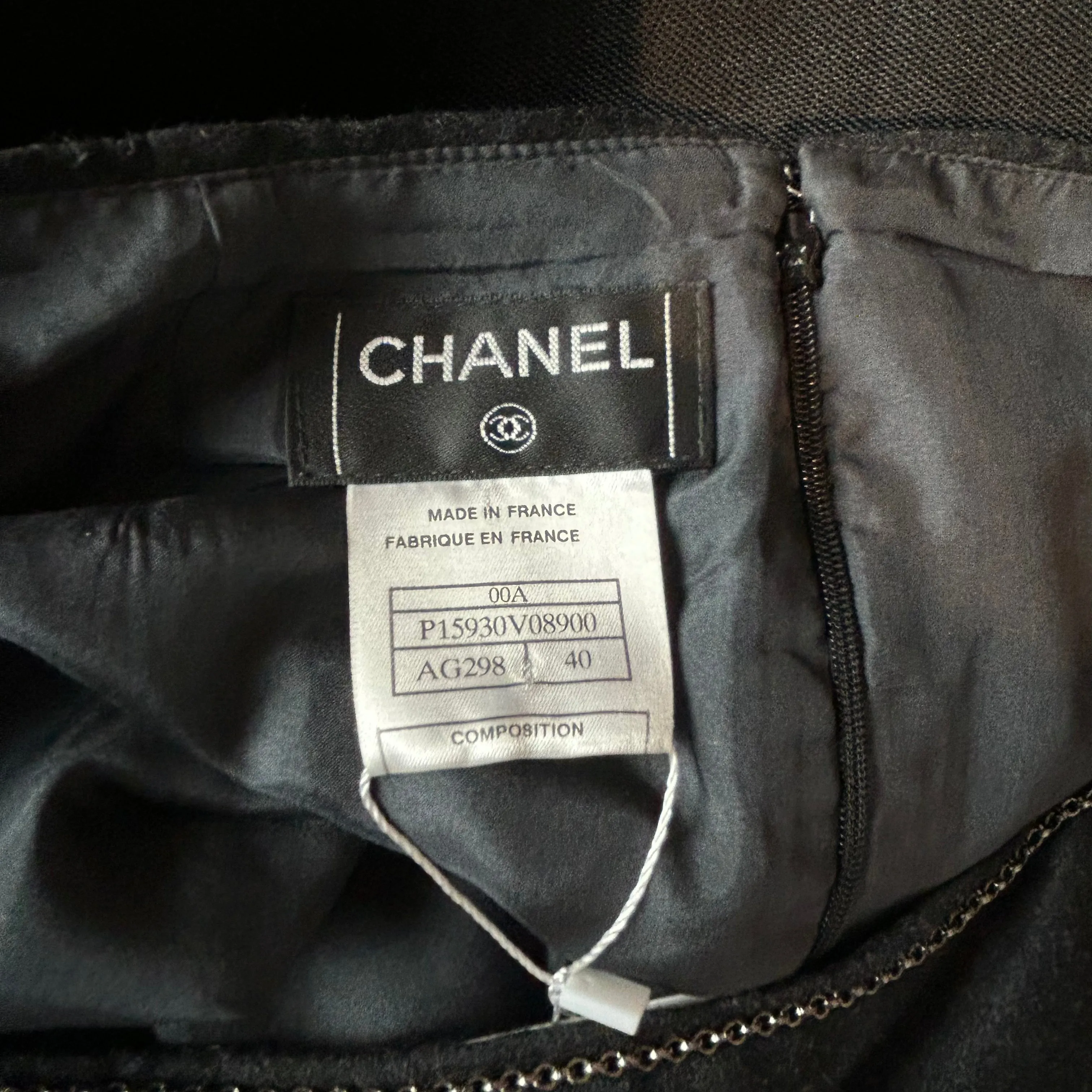 Chanel Charcoal Wool & Cashmere Midi Skirt XS/S