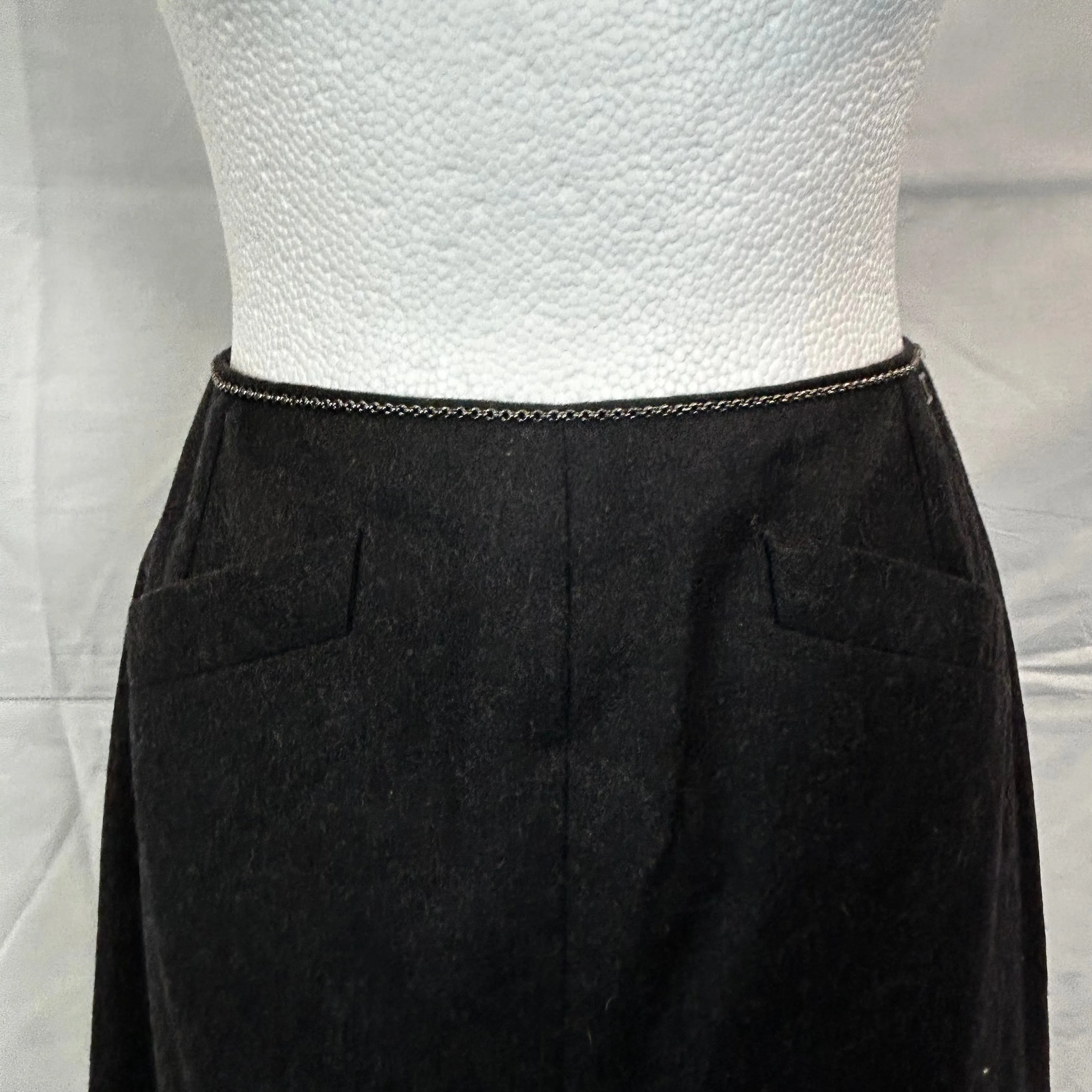 Chanel Charcoal Wool & Cashmere Midi Skirt XS/S