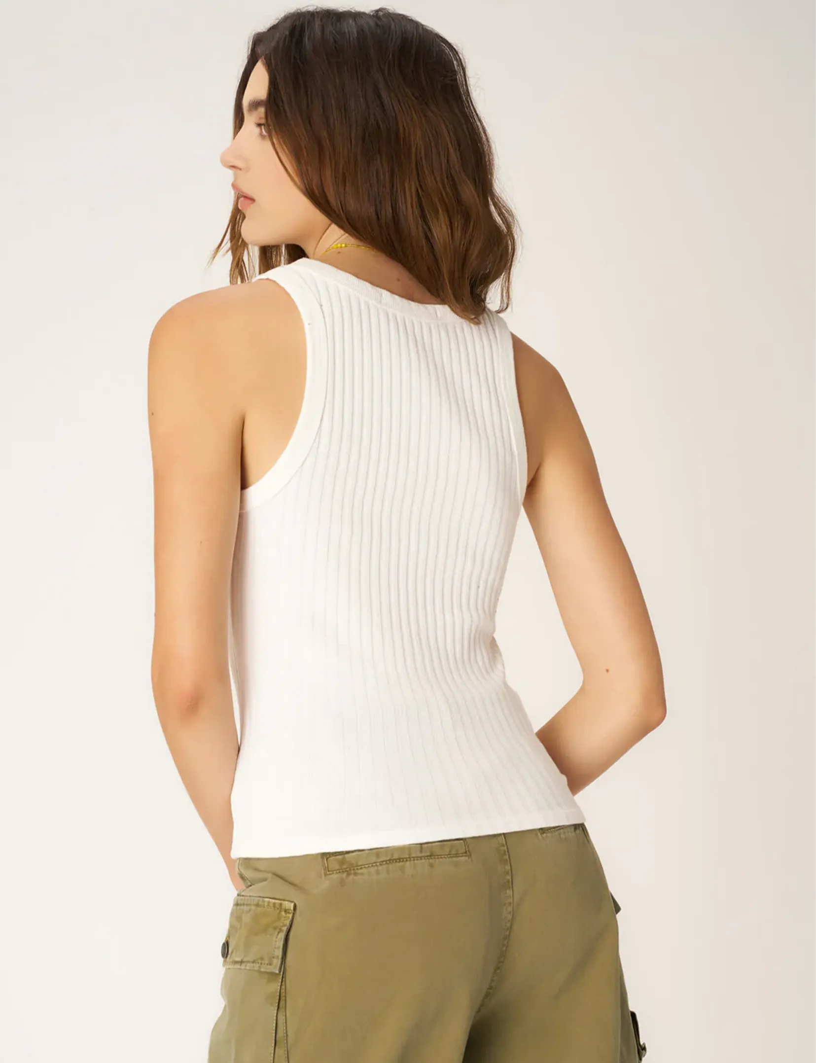 Cooper Sweater Rib Tank, White