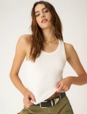 Cooper Sweater Rib Tank, White