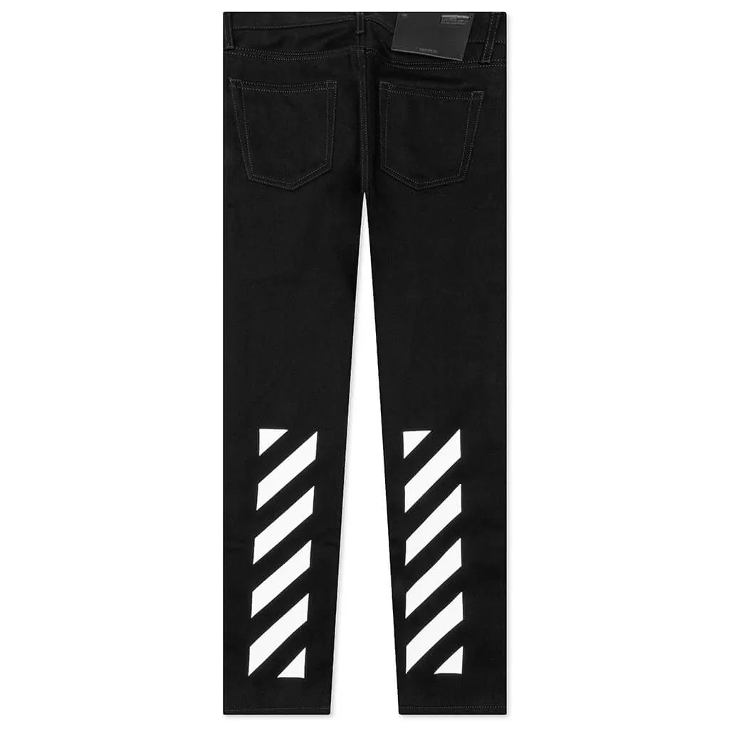 Diag Tab Slim Jeans - Black/White