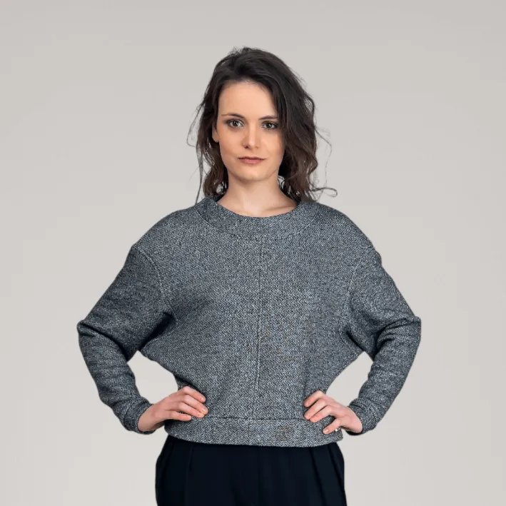 Dolman Sleeve Thick French Terry Sweater | Granite