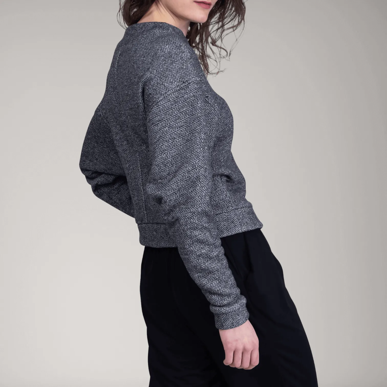 Dolman Sleeve Thick French Terry Sweater | Granite