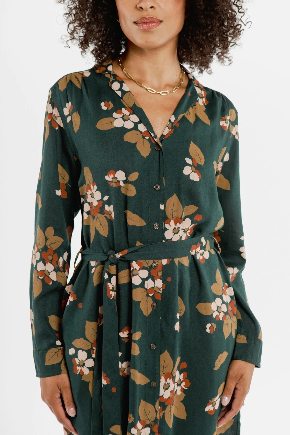 Emery Shirt Dress / Forest Floral