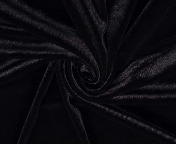 FabricLA | Stretch Velvet Fabric | 90% Polyester 10% Spandex | Black