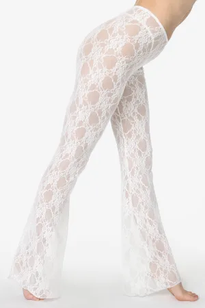 FNS300 - Floral Lace Flare Leggings