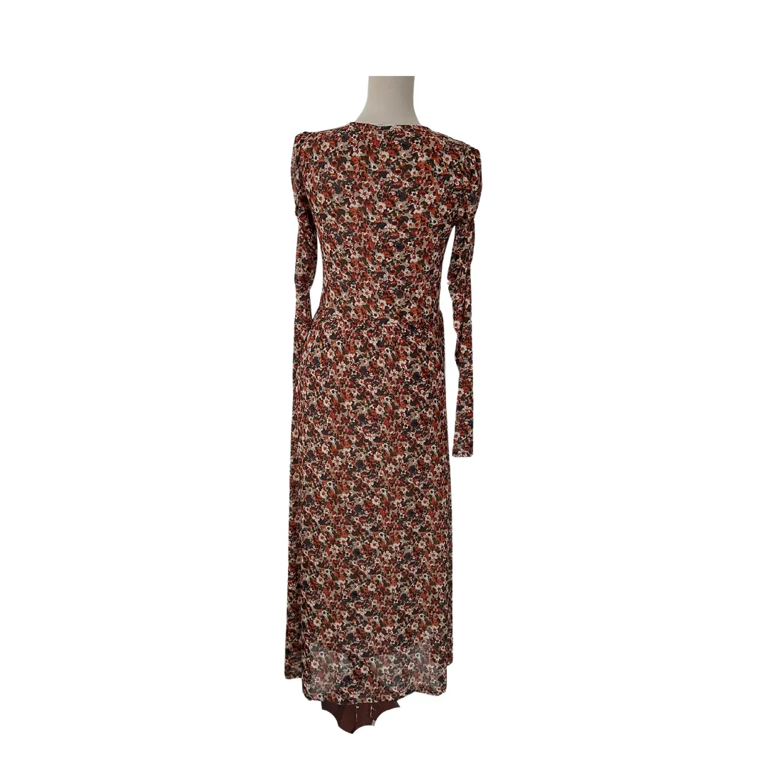 Free/Quent Brown Floral Printed Maxi Dress | Brand New |