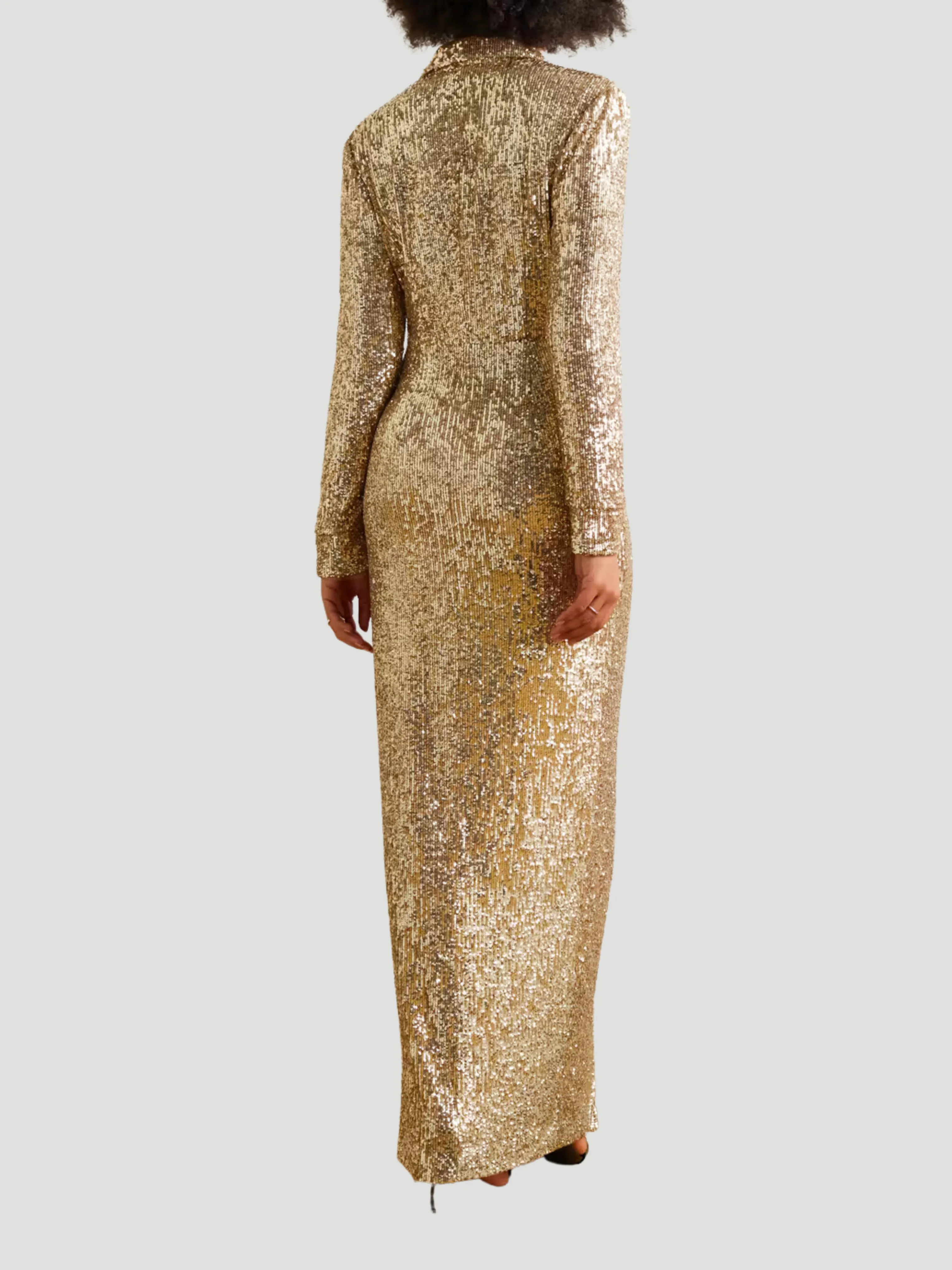 Gold Sequin Shirt Dress