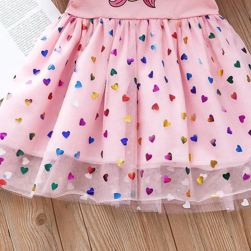 Hearts Print Girls Dresses