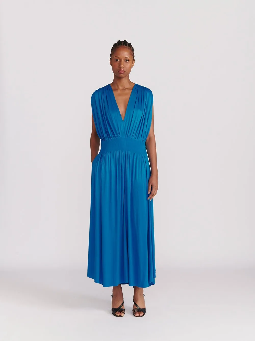 INDRESS - Dress Citron Vert in Electric Blue