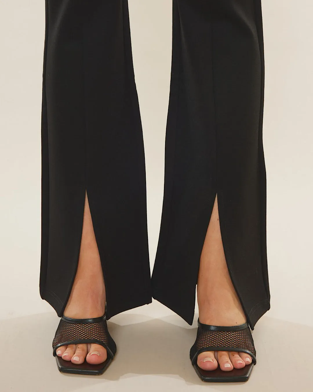 KanCan Alexandra Black Ponte Flare Pants FINAL SALE