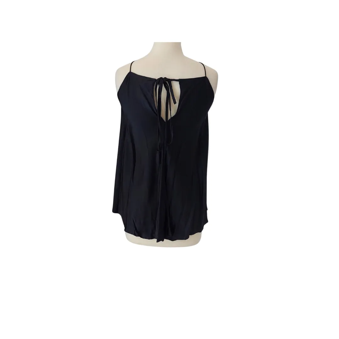 Karma By Kamiar Rokni Black Silk Slip Embroidered Top | Gently Used |