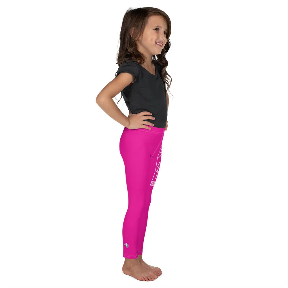 Kid's Girls Yoga Pants Workout Leggings Jiu-Jitsu 003 - Hollywood Cerise