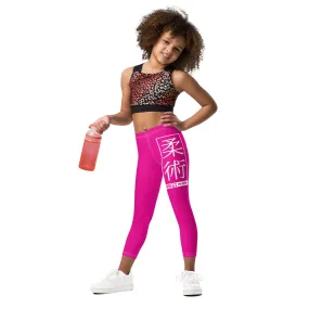 Kid's Girls Yoga Pants Workout Leggings Jiu-Jitsu 003 - Hollywood Cerise