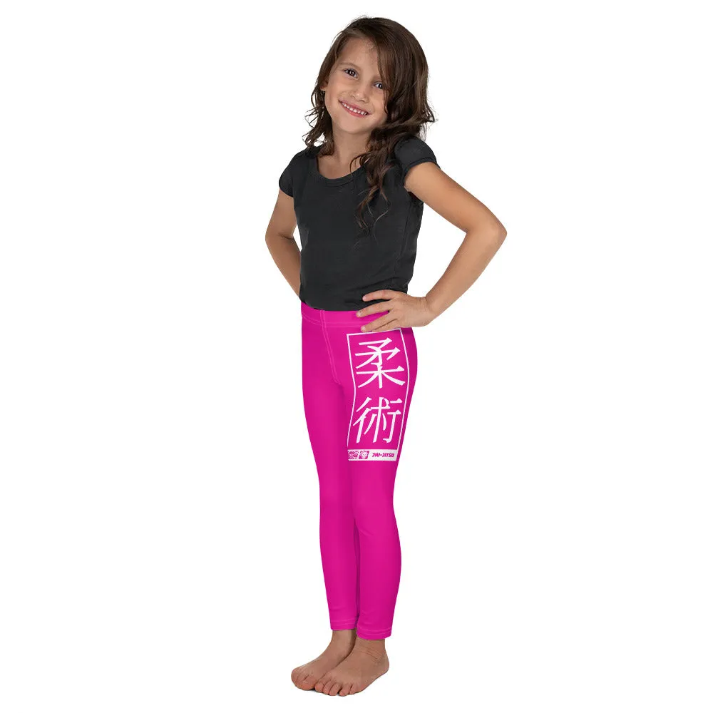 Kid's Girls Yoga Pants Workout Leggings Jiu-Jitsu 003 - Hollywood Cerise