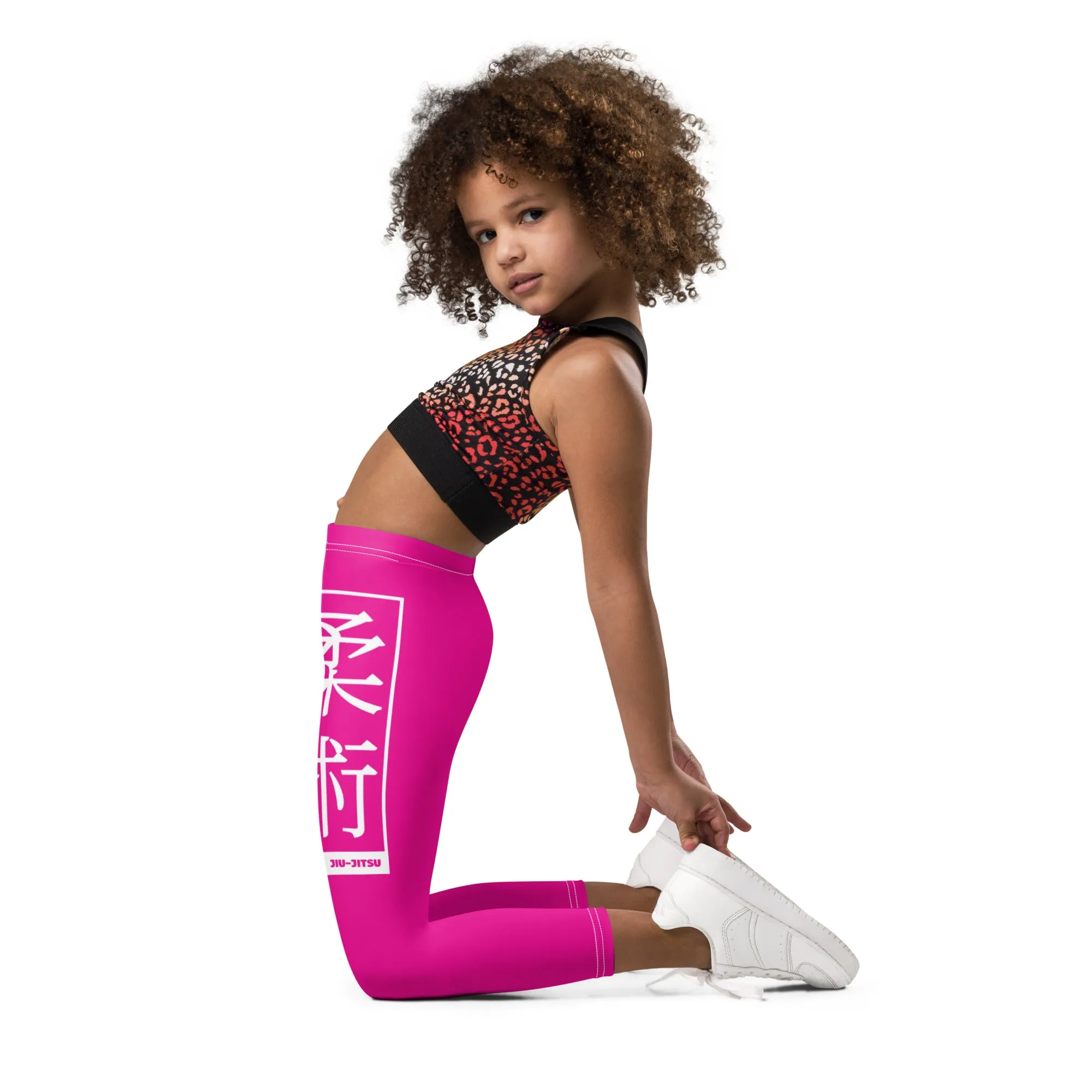 Kid's Girls Yoga Pants Workout Leggings Jiu-Jitsu 003 - Hollywood Cerise