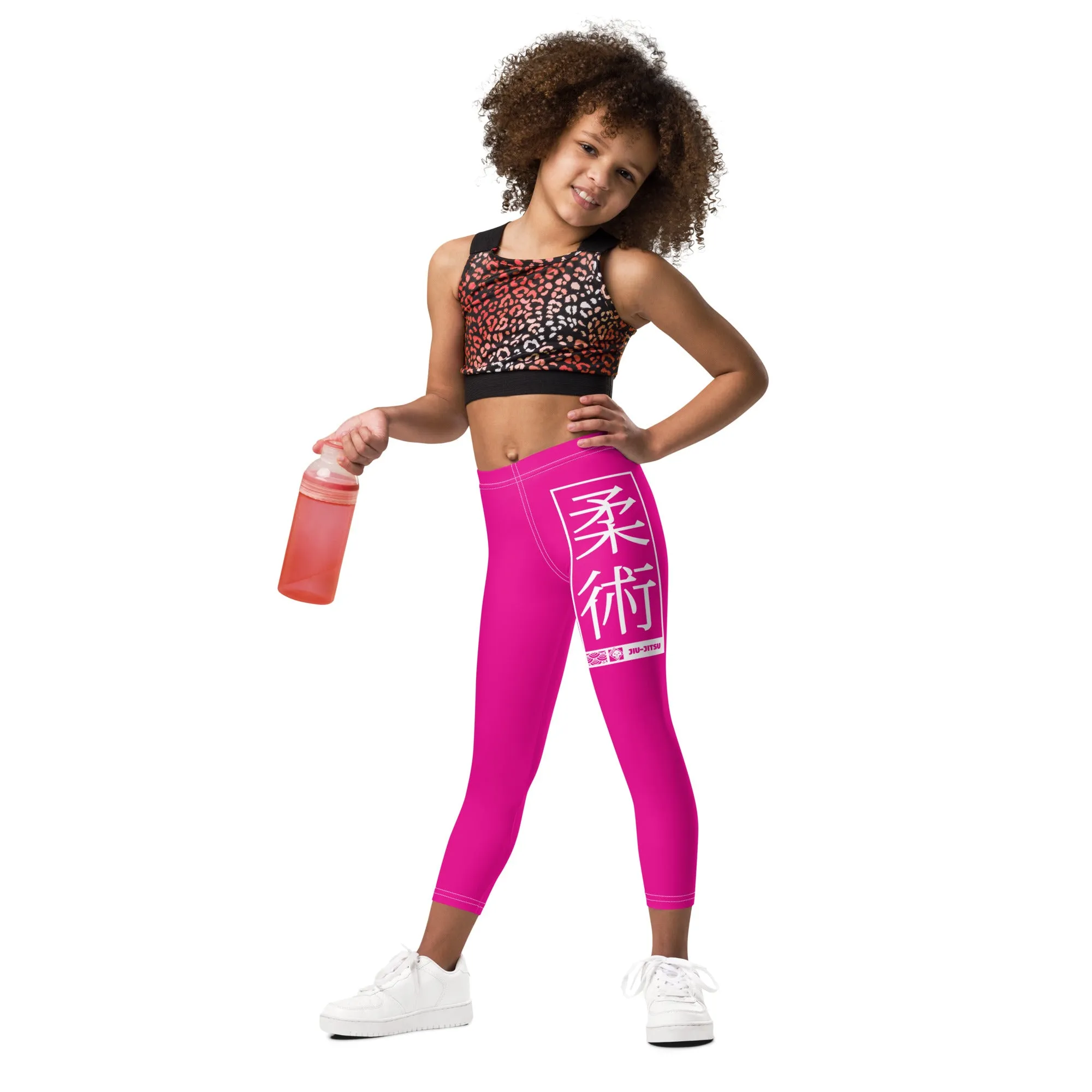 Kid's Girls Yoga Pants Workout Leggings Jiu-Jitsu 003 - Hollywood Cerise