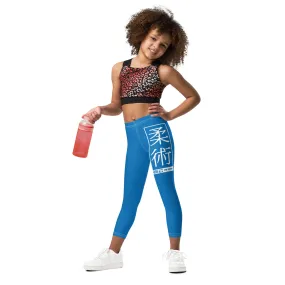 Kids' Girls Yoga Pants Workout Leggings Jiu-Jitsu 004 - Azul