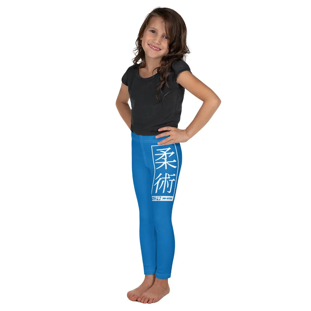 Kids' Girls Yoga Pants Workout Leggings Jiu-Jitsu 004 - Azul