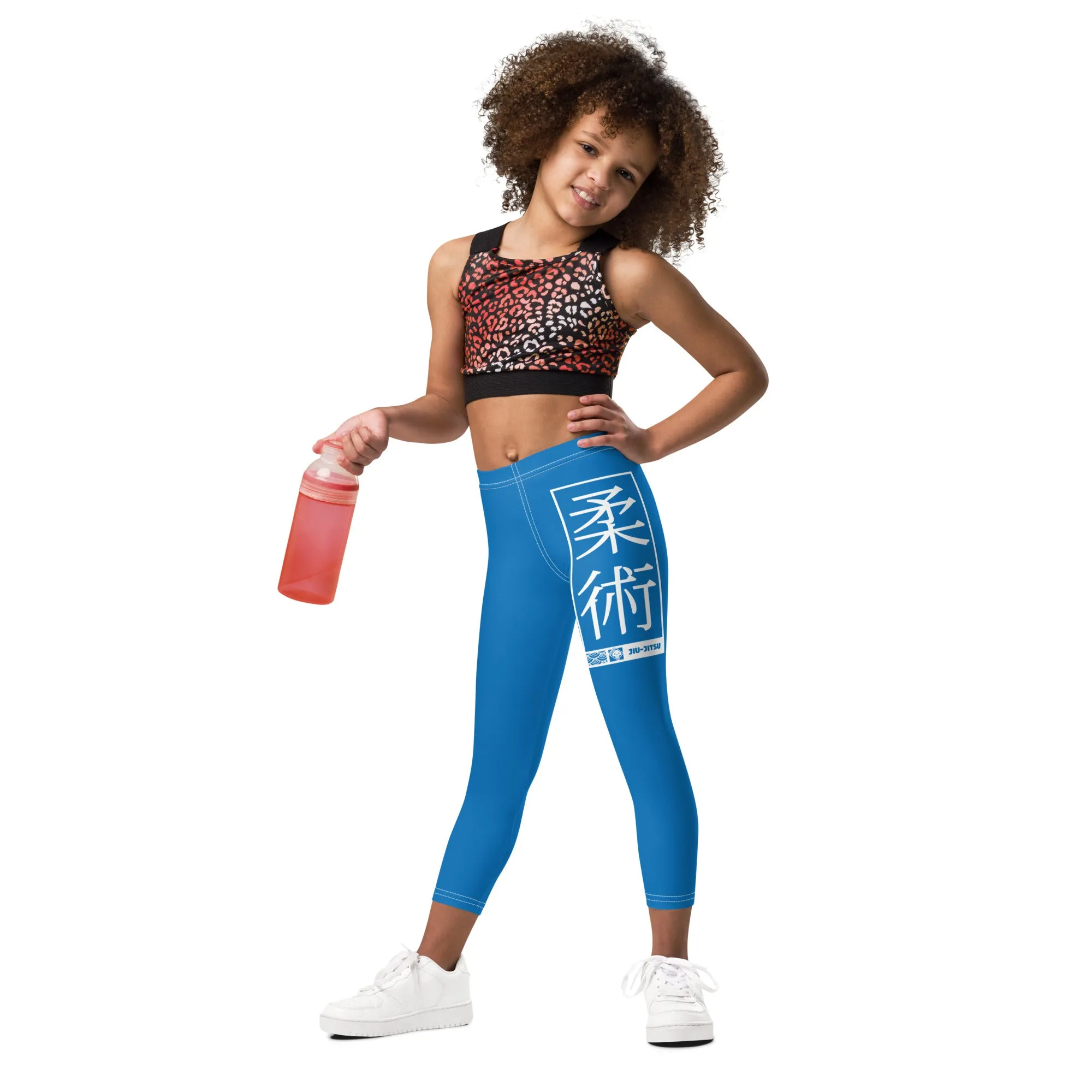 Kids' Girls Yoga Pants Workout Leggings Jiu-Jitsu 004 - Azul