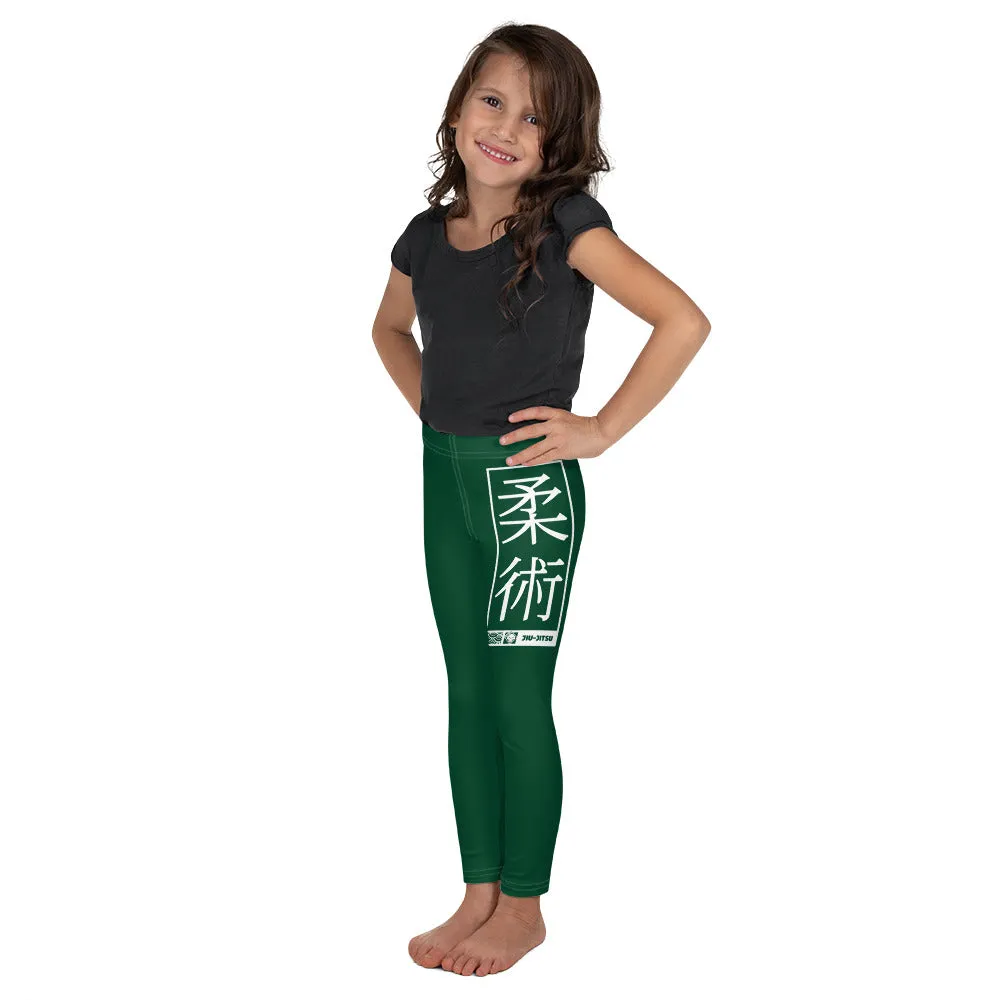 Kids' Girls Yoga Pants Workout Leggings Jiu-Jitsu 008 - Sherwood Forest