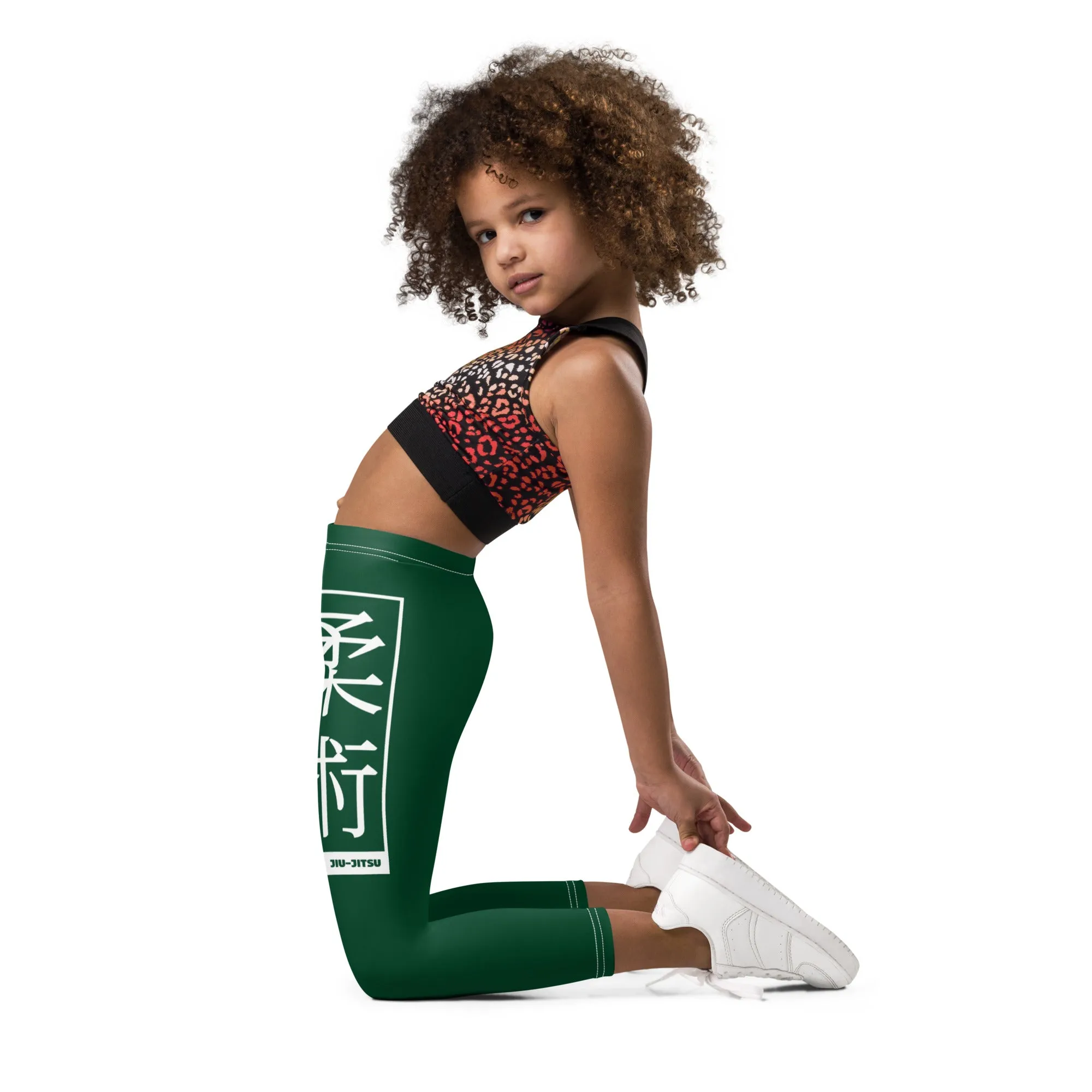 Kids' Girls Yoga Pants Workout Leggings Jiu-Jitsu 008 - Sherwood Forest