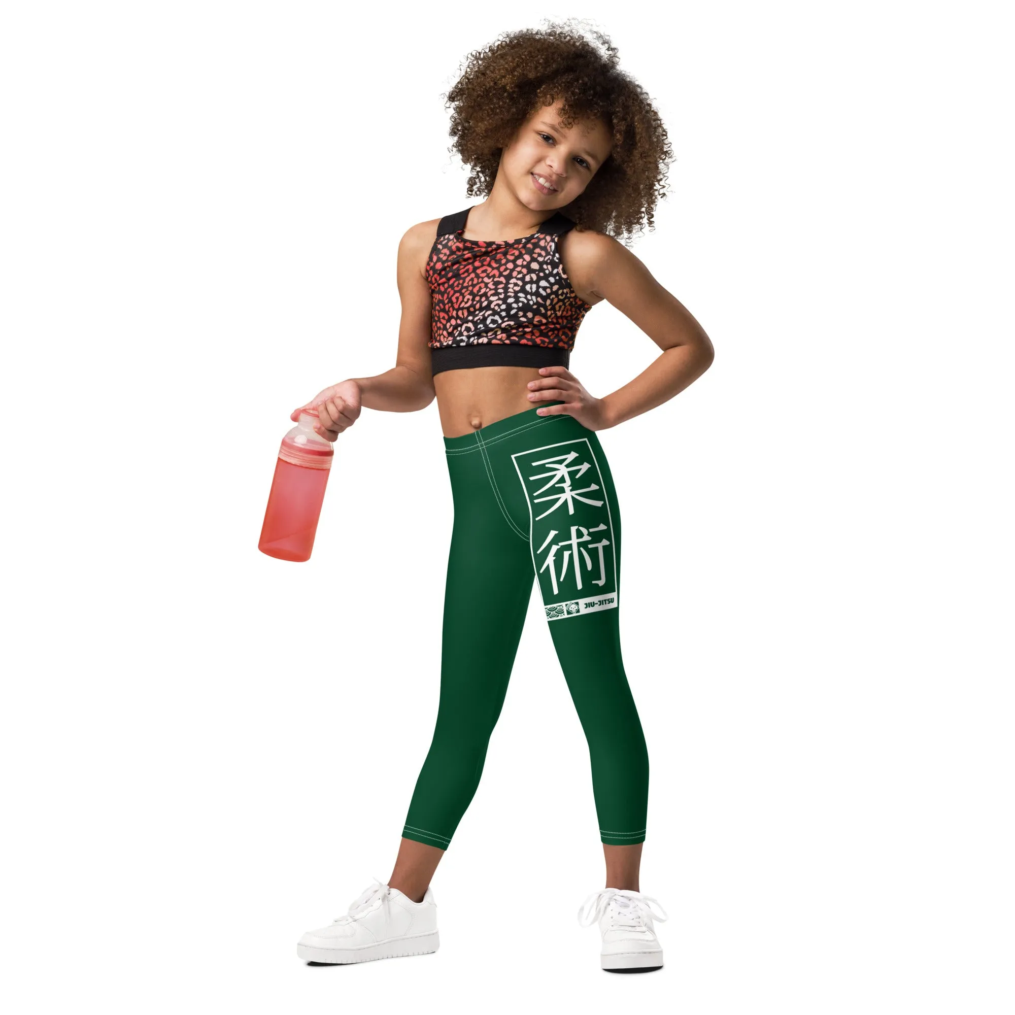 Kids' Girls Yoga Pants Workout Leggings Jiu-Jitsu 008 - Sherwood Forest