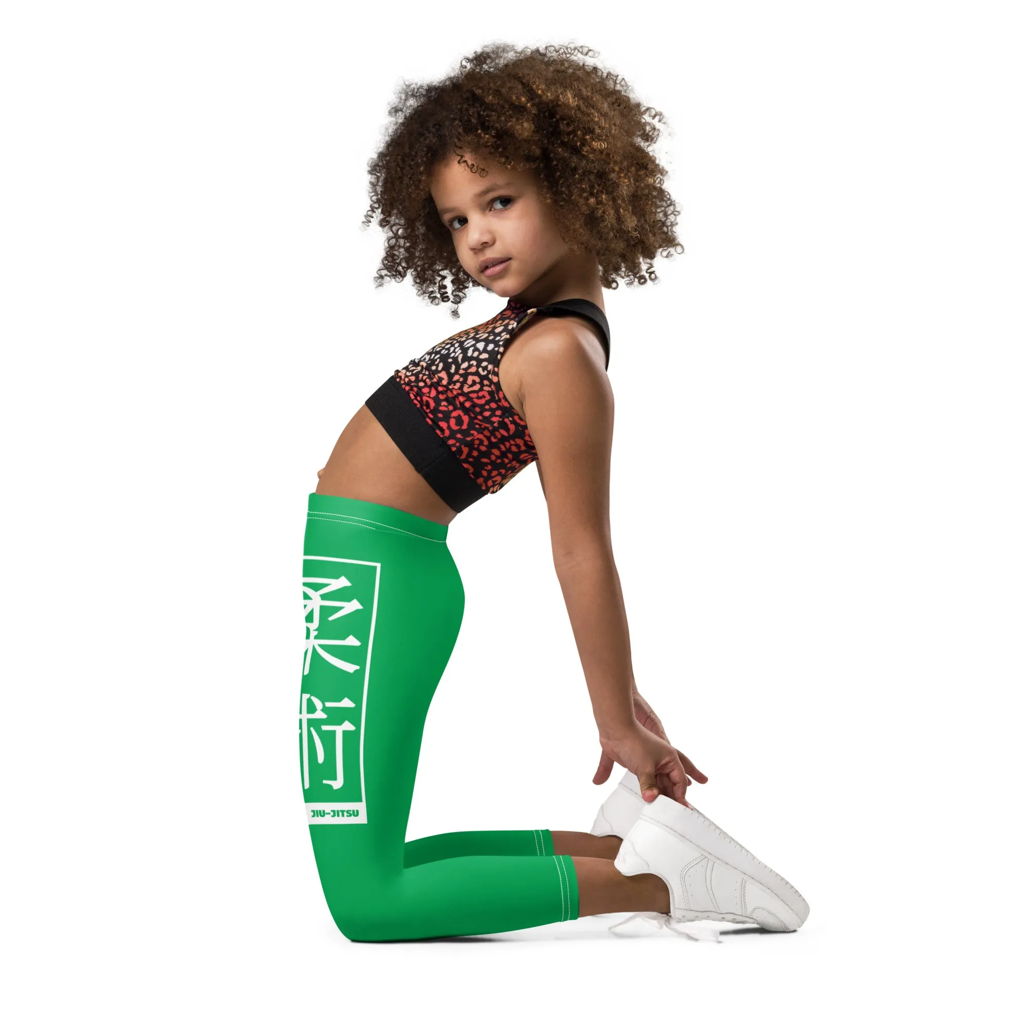 Kids' Girls Yoga Pants Workout Leggings Jiu-Jitsu 009 - Jade