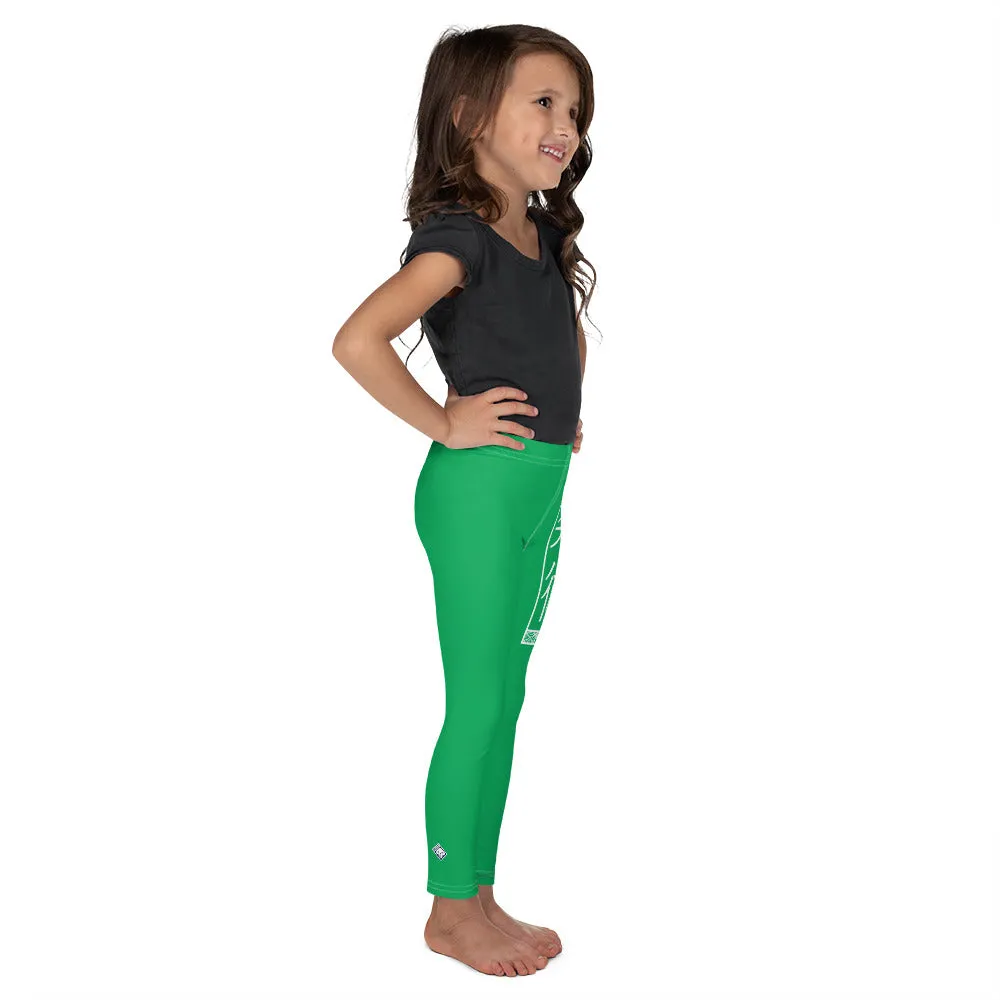 Kids' Girls Yoga Pants Workout Leggings Jiu-Jitsu 009 - Jade