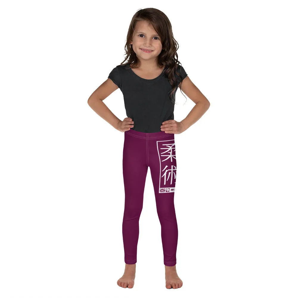 Kids' Girls Yoga Pants Workout Leggings Jiu-Jitsu 013 - Tyrian Purple