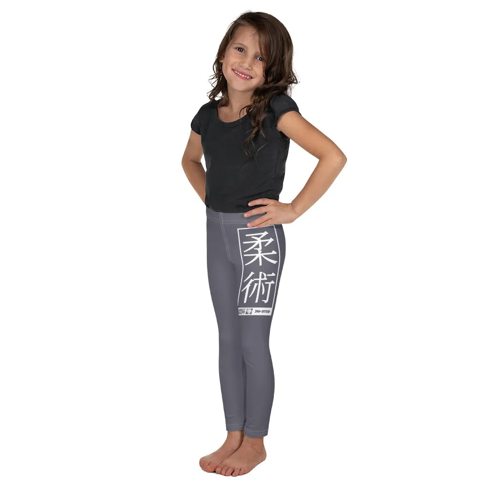 Kid's Girls Yoga Pants Workout Leggings Jiu-Jitsu 019 - Charcoal