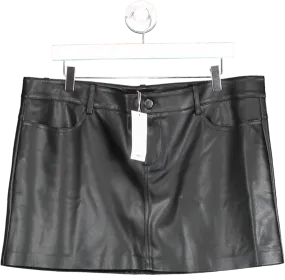 MANGO Black Leather Effect Mini Skirt BNWT UK XL