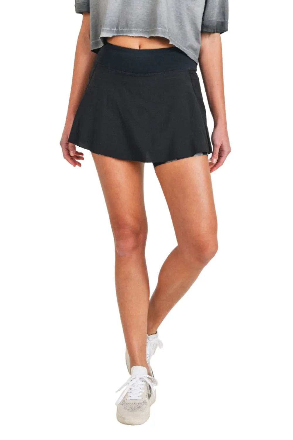 Mono B Jungle Camo Perforated Tennis Skort AP-A0434